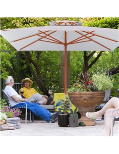 Outsunny 3 m Square Canopy Parasol - Grey 2