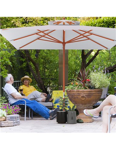 Outsunny 3 m Square Canopy Parasol - Grey