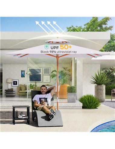 Outsunny 3 m Square Canopy Parasol - Grey