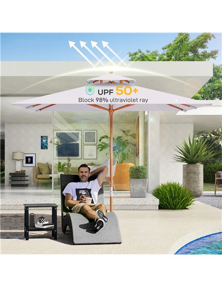 Outsunny 3 m Square Canopy Parasol - Grey - pic 177552 | FastDaddyshop