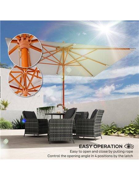 Outsunny 3 m Square Canopy Parasol - Grey - pic 177553 | FastDaddyshop