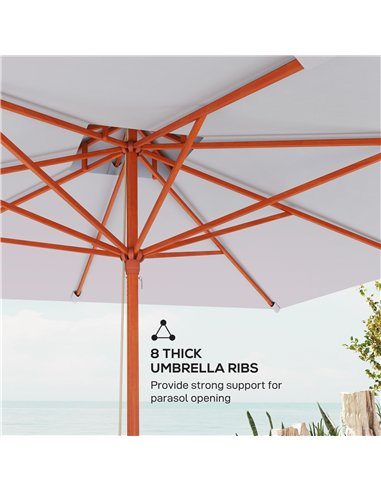 Outsunny 3 m Square Canopy Parasol - Grey