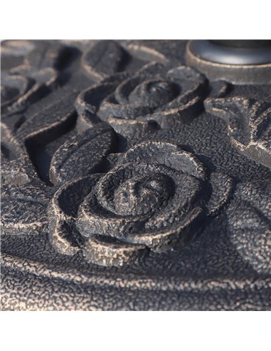 Outsunny 9kg Garden Parasol Base, Round Resin Cast Iron Effect Sun Umbrella Base, Outdoor Umbrella Stand for 38mm or 48mm Outdoo