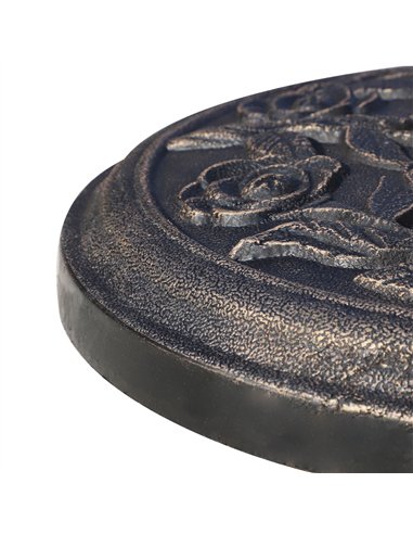 Outsunny 9kg Garden Parasol Base, Round Resin Cast Iron Effect Sun Umbrella Base, Outdoor Umbrella Stand for 38mm or 48mm Outdoo
