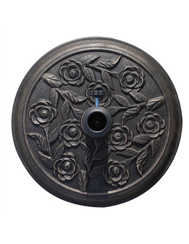 Outsunny 9kg Garden Parasol Base, Round Resin Cast Iron Effect Sun Umbrella Base, Outdoor Umbrella Stand for 38mm or 48mm Outdoo