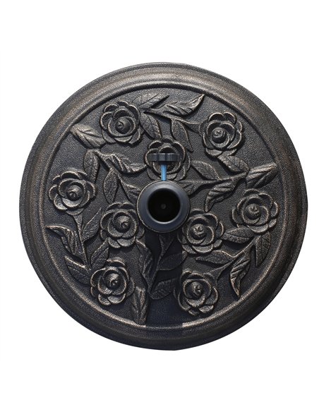Outsunny 9kg Garden Parasol Base, Round Resin Cast Iron Effect Sun Umbrella Base, Outdoor Umbrella Stand for 38mm or 48mm Outdoo - pic 177566 | FastDaddyshop
