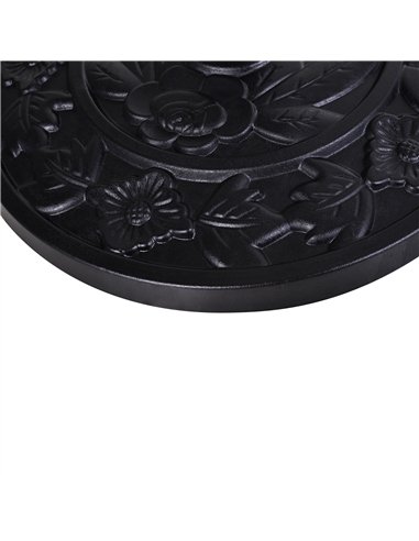 Outsunny 9kg Resin Parasol Base, Half Round Umbrella Stand with Floral Design for Garden, Outdoor, Suitable Umbrella Rod: Φ3.8cm