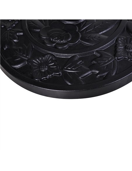Outsunny 9kg Resin Parasol Base, Half Round Umbrella Stand with Floral Design for Garden, Outdoor, Suitable Umbrella Rod: Φ3.8cm - pic 177575 | FastDaddyshop