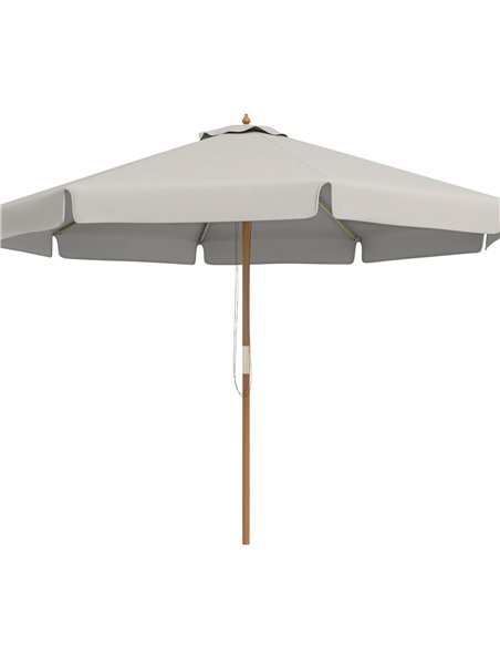 Outsunny 3.3m Elegant Wooden Parasol - Grey - pic 177576 | FastDaddyshop