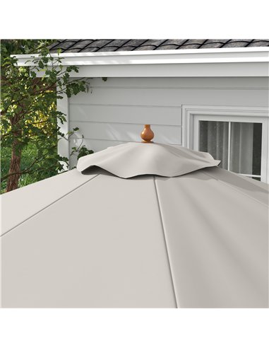 Outsunny 3.3m Elegant Wooden Parasol - Grey