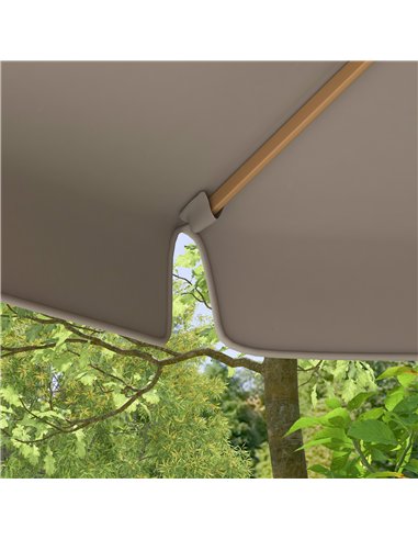 Outsunny 3.3m Elegant Wooden Parasol - Grey