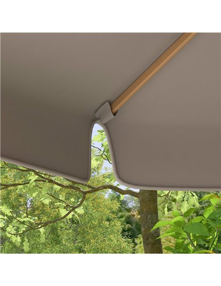 Outsunny 3.3m Elegant Wooden Parasol - Grey - pic 177584 | FastDaddyshop