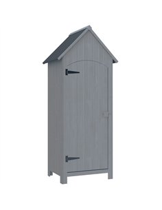 Outsunny Wooden Garden Storage Shed with 3 Shelves, Outdoor Tool Storage Cabinet with Tilt Roof and Lockable Door, 77.5 x 54.2 x