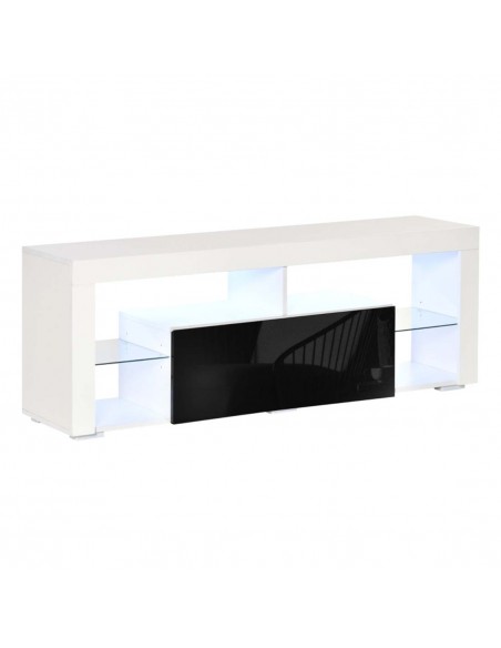 Homcom 1400mm Boxy TV Stand with LED Lights, Black & White - pic 17759 | FastDaddyshop