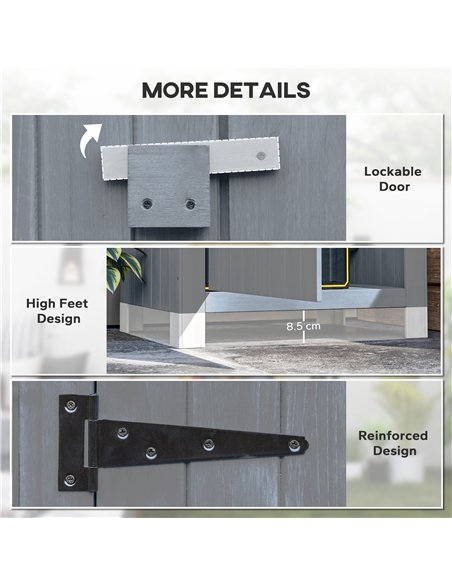 Outsunny Wooden Garden Storage Shed with 3 Shelves, Outdoor Tool Storage Cabinet with Tilt Roof and Lockable Door, 77.5 x 54.2 x - pic 177590 | FastDaddyshop