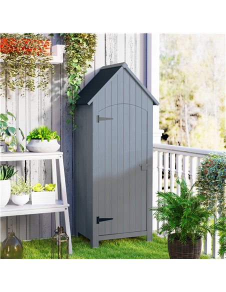Outsunny Wooden Garden Storage Shed with 3 Shelves, Outdoor Tool Storage Cabinet with Tilt Roof and Lockable Door, 77.5 x 54.2 x - pic 177592 | FastDaddyshop
