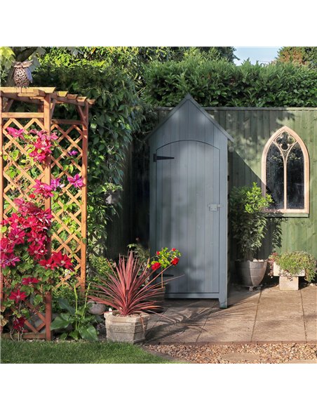 Outsunny Wooden Garden Storage Shed with 3 Shelves, Outdoor Tool Storage Cabinet with Tilt Roof and Lockable Door, 77.5 x 54.2 x - pic 177593 | FastDaddyshop