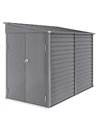 Outsunny 5 x 9ft Galvanised Metal Garden Shed with Foundation Kit, Outdoor Lean-to Shed, Tool Storage House with Lockable Doors,