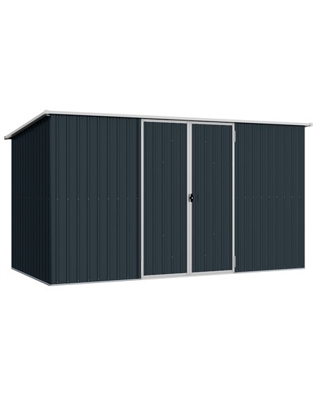 Outsunny 11 x 5.6ft Galvanised Steel Garden Shed, Metal Shed, Garden Storage Shed with Lockable Doors and Gloves for Outdoor Pat - pic 177603 | FastDaddyshop