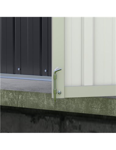 Outsunny 11 x 5.6ft Galvanised Steel Garden Shed, Metal Shed, Garden Storage Shed with Lockable Doors and Gloves for Outdoor Pat