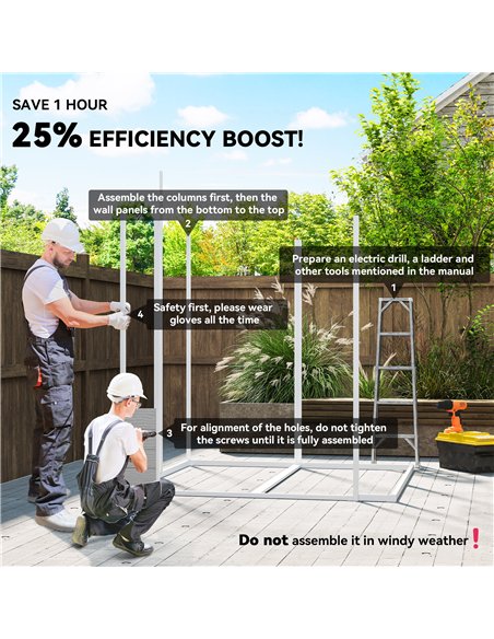 Outsunny 6 x 6ft Garden Shed with Floor, Window, Lockable Doors and Vents, Wood Effect Resin Tool Shed for Outdoor Patio, Grey - pic 177615 | FastDaddyshop