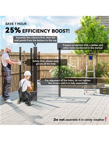 Outsunny 7 x 4ft Garden Shed, Easy to Assemble, Upgraded Galvanised Steel Frame with Foundation Kit, Double Doors with Lock, Out