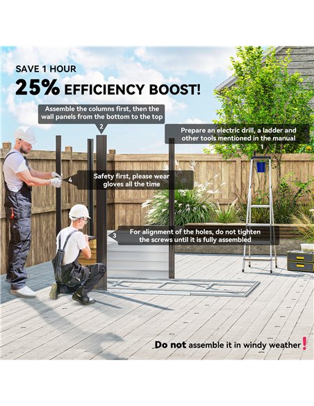 Outsunny 7 x 4ft Garden Shed, Easy to Assemble, Upgraded Galvanised Steel Frame with Foundation Kit, Double Doors with Lock, Out - pic 177633 | FastDaddyshop