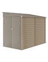 Outsunny 5 x 9ft Galvanised Metal Garden Shed with Foundation Kit, Outdoor Lean-to Shed, Tool Storage House with Lockable Doors,