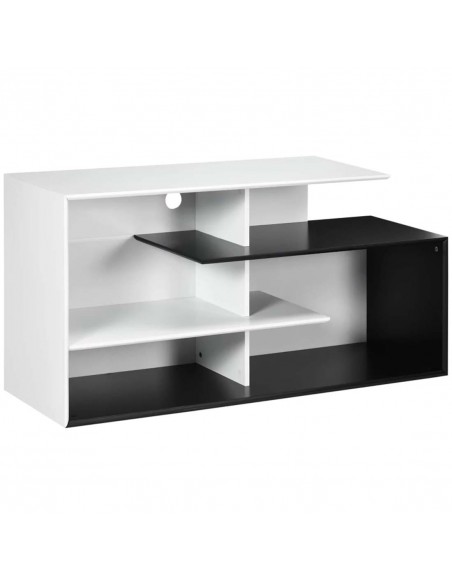 Homcom 1200mm TV Stand with Open Storage Shelves, Black and White - pic 17767 | FastDaddyshop