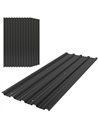 Outsunny Set of 12 Corrugated Steel Roof Sheet Panels - Black