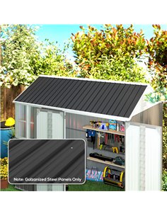 Outsunny Set of 12 Corrugated Steel Roof Sheet Panels - Black 2