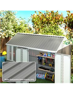 Outsunny Set of 12 Corrugated Steel Roof Sheet Panels - Light Grey 2
