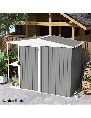 Outsunny Set of 12 Corrugated Steel Roof Sheet Panels - Light Grey