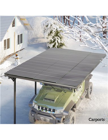 Outsunny Set of 12 Corrugated Steel Roof Sheet Panels - Light Grey