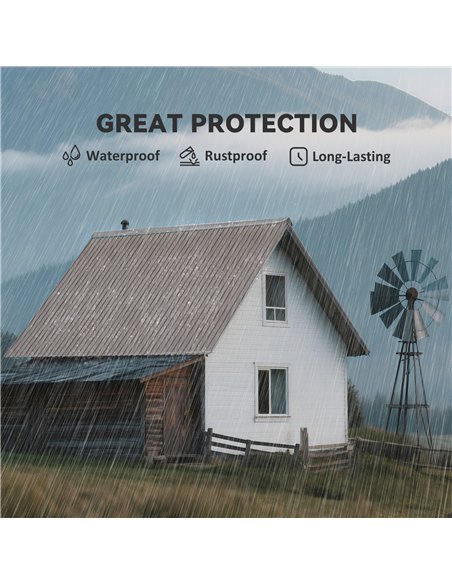 Outsunny Set of 12 Corrugated Steel Roof Sheet Panels - Grey Wood Effect - pic 177707 | FastDaddyshop