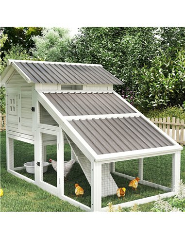 Outsunny Set of 12 Corrugated Steel Roof Sheet Panels - Grey Wood Effect