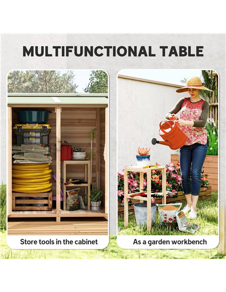 Outsunny 140 x 75 Fir Wood Garden Shed, with Asphalt Roof - Natural - pic 177714 | FastDaddyshop