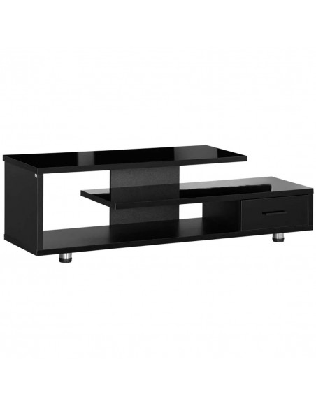 Homcom 1350mm High Gloss TV Stand with Storage Shelf and Drawer, Black - pic 17773 | FastDaddyshop