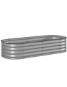 Outsunny Galvanised Raised Garden Bed, Metal Planter Box with Safety Edging, for Flowers, Herbs, Succulents, Silver