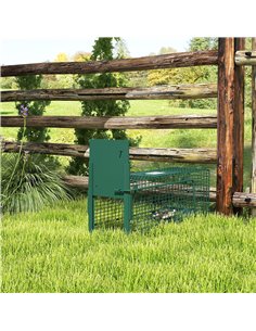 Outsunny Metal Rat Trap with Single Door, for Small Animals, Dark Green 2