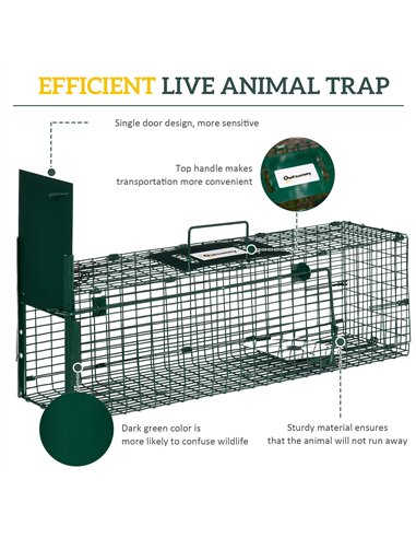Outsunny Metal Rat Trap with Single Door, for Small Animals, Dark Green