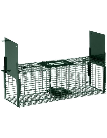 Outsunny Humane Rat Trap, Squirrel Trap with Double Doors, Live Cage Mousetrap for Indoors & Outdoors, Catch and Release Mice, R - pic 177765 | FastDaddyshop