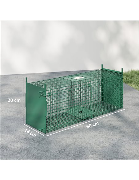 Outsunny Humane Rat Trap, Squirrel Trap with Double Doors, Live Cage Mousetrap for Indoors & Outdoors, Catch and Release Mice, R - pic 177767 | FastDaddyshop