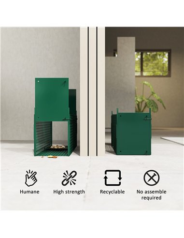 Outsunny Humane Rat Trap, Squirrel Trap with Double Doors, Live Cage Mousetrap for Indoors & Outdoors, Catch and Release Mice, R