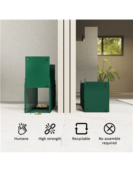 Outsunny Humane Rat Trap, Squirrel Trap with Double Doors, Live Cage Mousetrap for Indoors & Outdoors, Catch and Release Mice, R - pic 177768 | FastDaddyshop