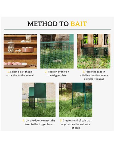 Outsunny Humane Rat Trap, Squirrel Trap with Double Doors, Live Cage Mousetrap for Indoors & Outdoors, Catch and Release Mice, R