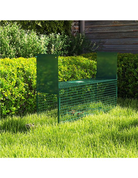 Outsunny Humane Rat Trap, Squirrel Trap with Double Doors, Live Cage Mousetrap for Indoors & Outdoors, Catch and Release Mice, R - pic 177773 | FastDaddyshop