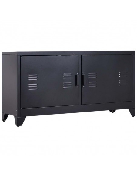 Homcom 1190mm Industrial TV Cabinet Stand with Steel Shelf Doors, Storage, Black - pic 17778 | FastDaddyshop