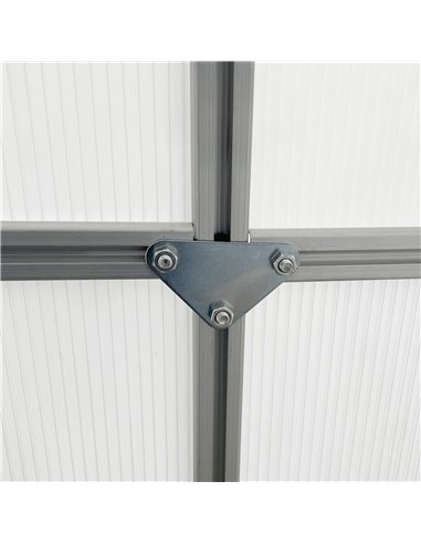 Outsunny 190 x 253 cm Walk-In Polycarbonate Greenhouse - Silver-Tone