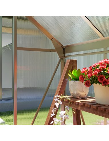 Outsunny Polycarbonate Greenhouse, Large Walk-In Green House with Slide Door and Window, Aluminium Frame, 6x4ft, Silver Tone